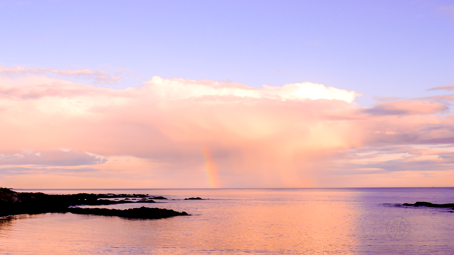 Rainbow, Maine, Storm, Sunset